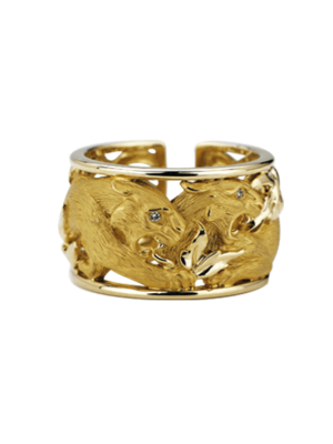 Magerit Puma Yellow Ring with Diamonds