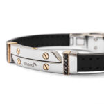 Baraka Vortex Rubber & Stainless Steel Bracelet with Rose Gold & Black Diamonds