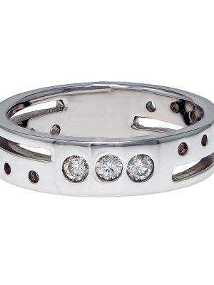 Baraka Unisex White Gold Diamond Ring